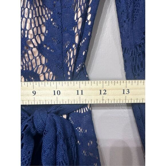 NWOT Lilly Pultizer Navy Blue Lace Long Sleeve Tiki Wrap Skort Romper One Piece - Picture 12 of 14